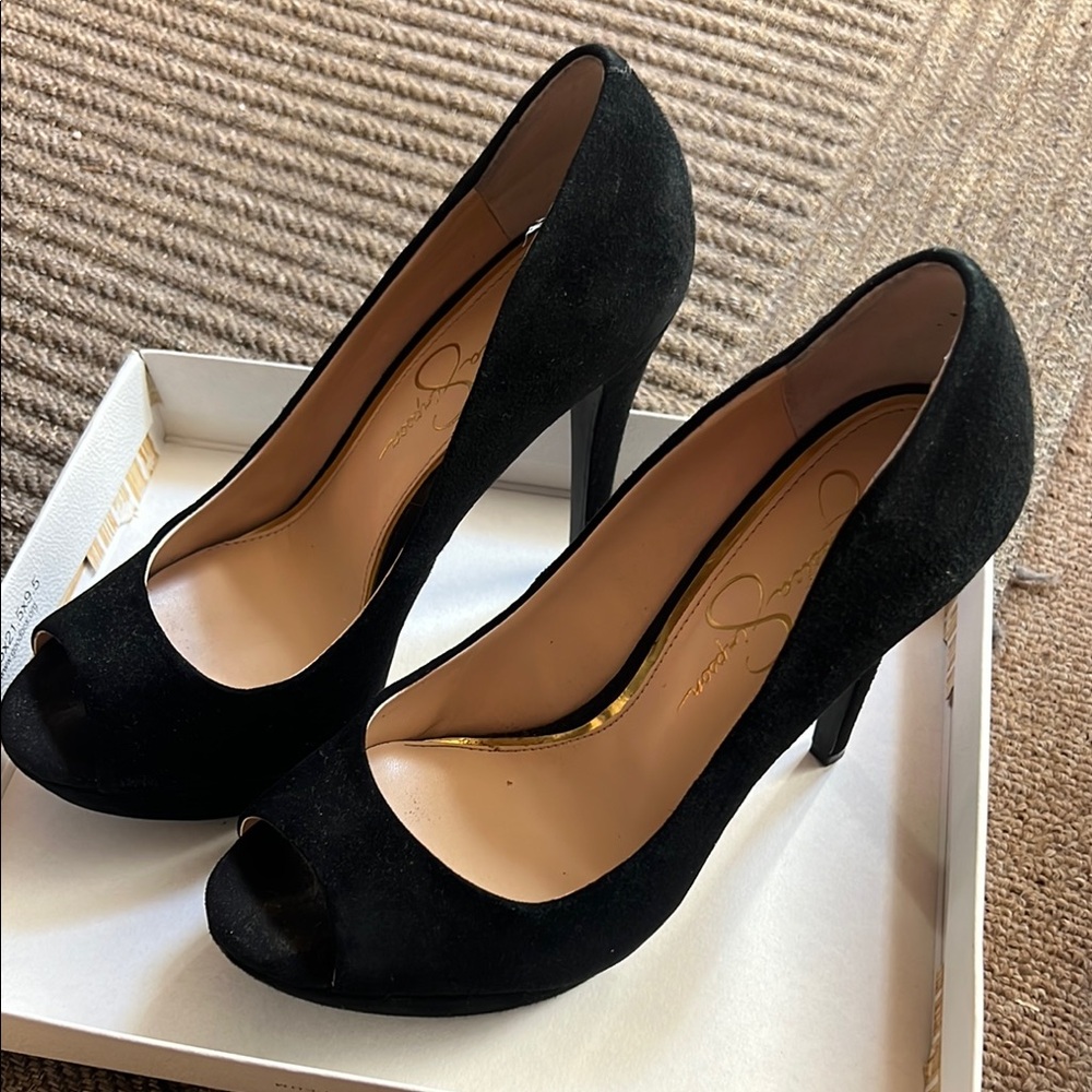 Jessica Simpson Black Suede Heels
